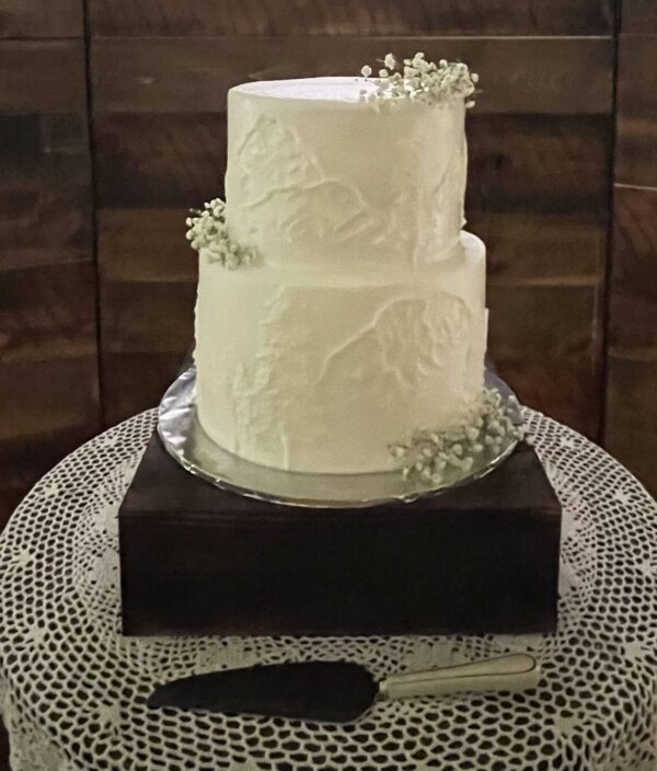 square wooden cake stand